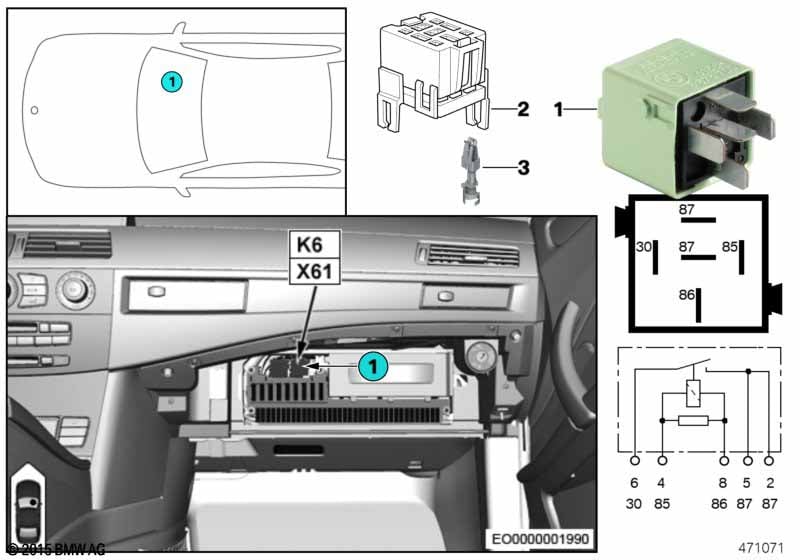 Relay for headlight cleaning system K6