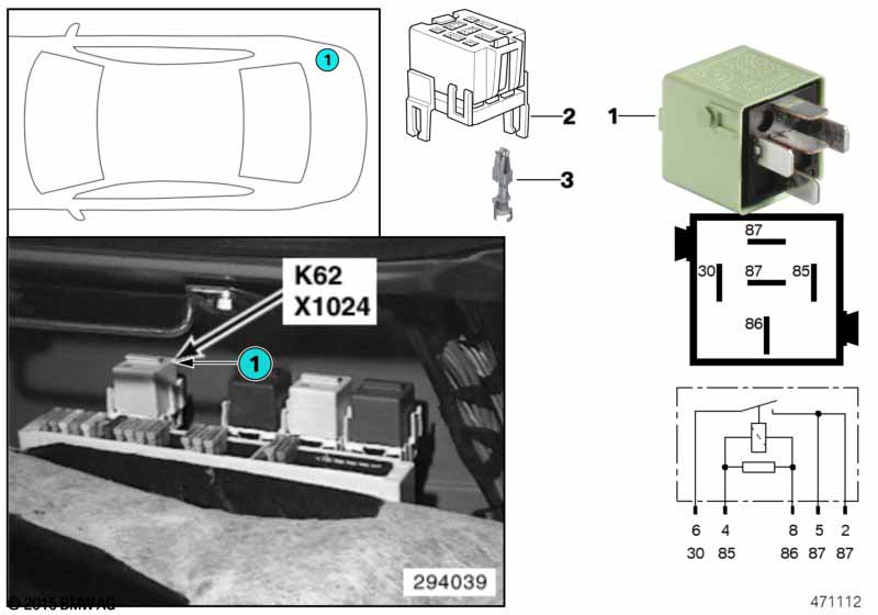 Relay for auxiliary heater K62