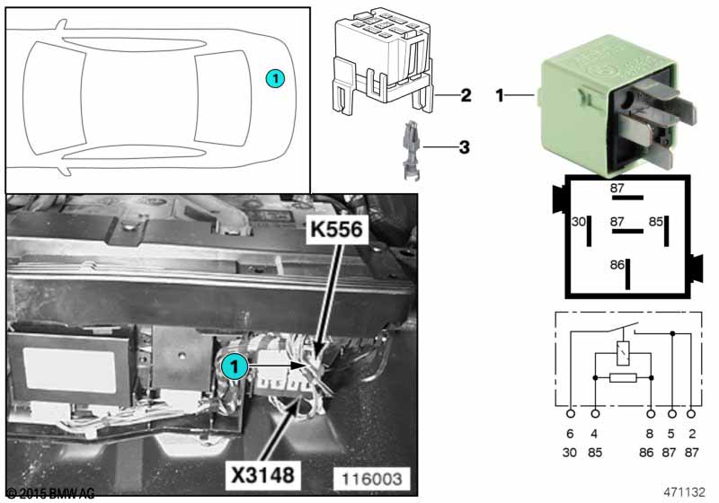 Relay for heated windshield 2 K556
