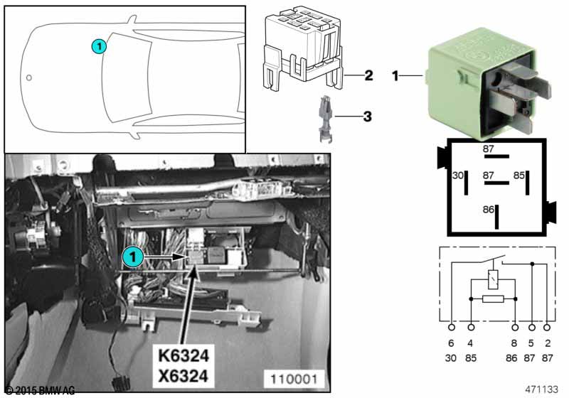 Relais for starter K6324