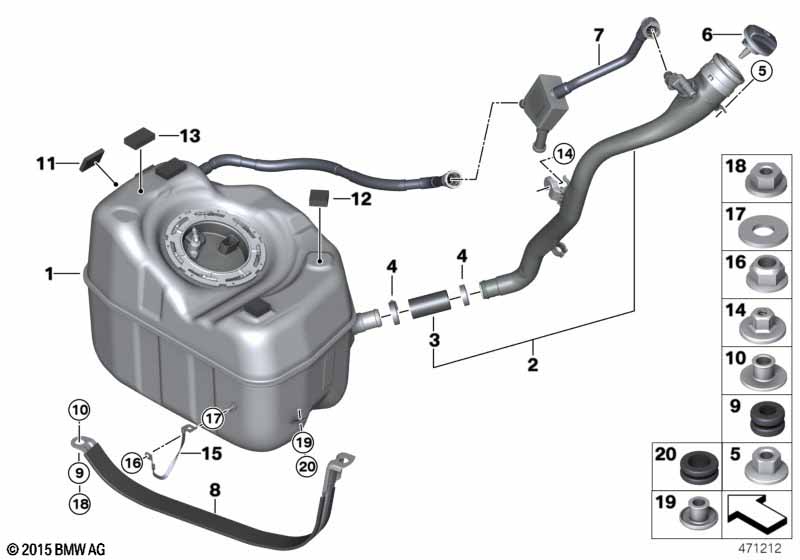 Genuine BMW 16117444931 F45 Metal Fuel Tank (Inc. 225xe & Cooper SE ALL4) | ML Performance UK Car Parts