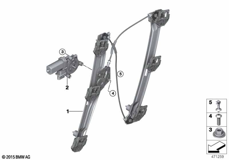 Genuine BMW 67627473088 F39 Drive For Window Lifter, Front Right (Inc. X2 20d, X2 28i & X2 20dX) | ML Performance UK Car Parts