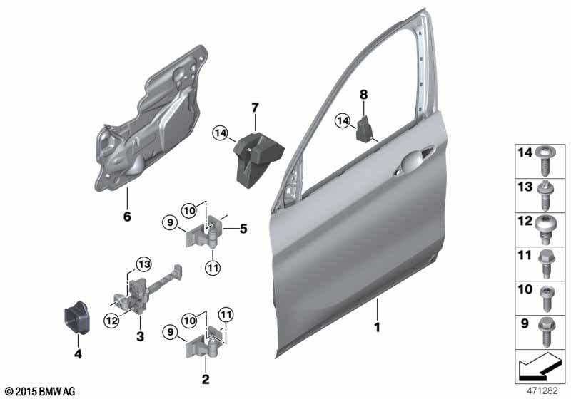 Genuine BMW 41007414369 F48 Door Front Left (Inc. X1 28iX, X1 20d & X1 20i) | ML Performance EU Car Parts
