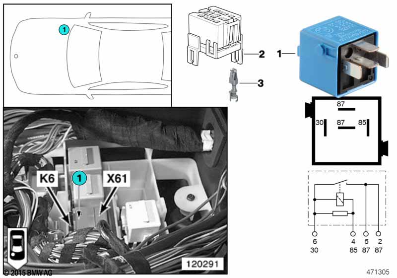 Relay for headlight cleaning system K6