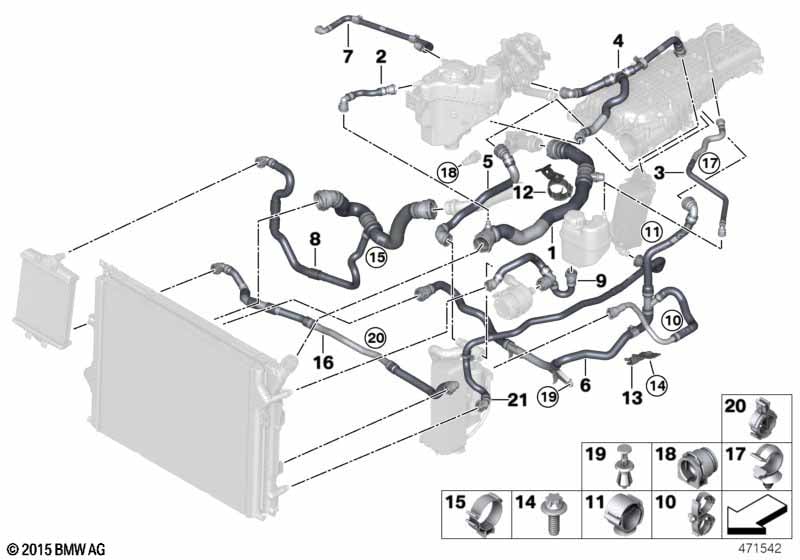 Cooling system coolant hoses