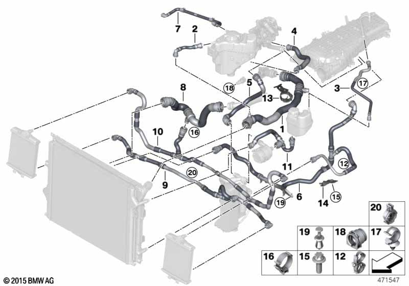 Cooling system coolant hoses