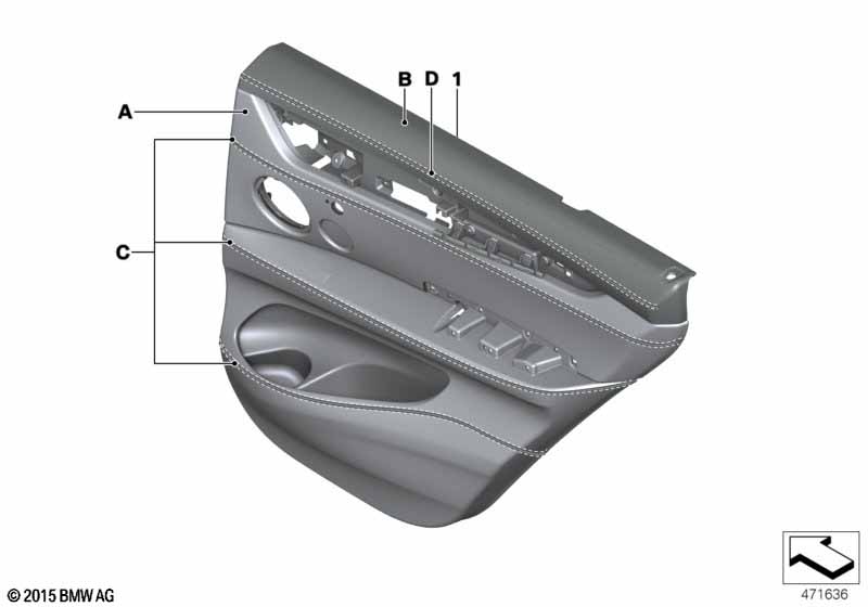 Genuine BMW 51427990641 Door Lining Leather Rear Left INDIVIDUAL (Inc. X5 M) | ML Performance UK Car Parts