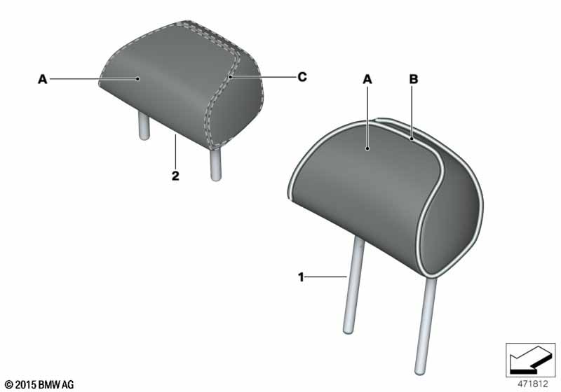 Genuine BMW 52207988456 Head Restraint, Leather, Center INDIVIDUAL (Inc. X5) | ML Performance EU Car Parts