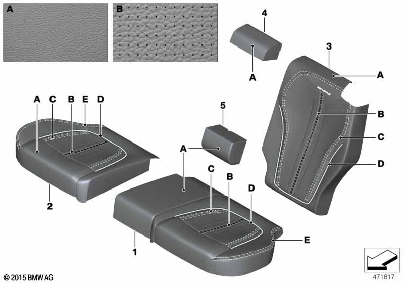 Genuine BMW 52207989265 F15 Cover For Comfort Seat, Leather Left INDIVIDUAL (Inc. X5) | ML Performance EU Car Parts