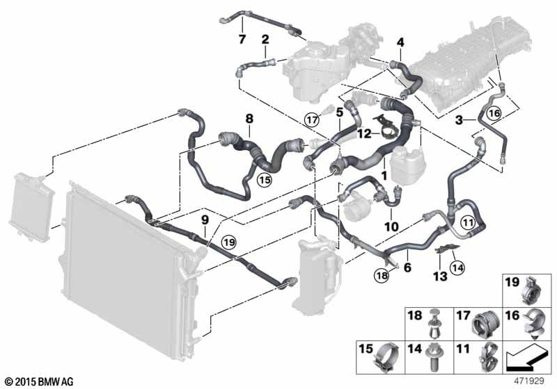 Cooling system coolant hoses