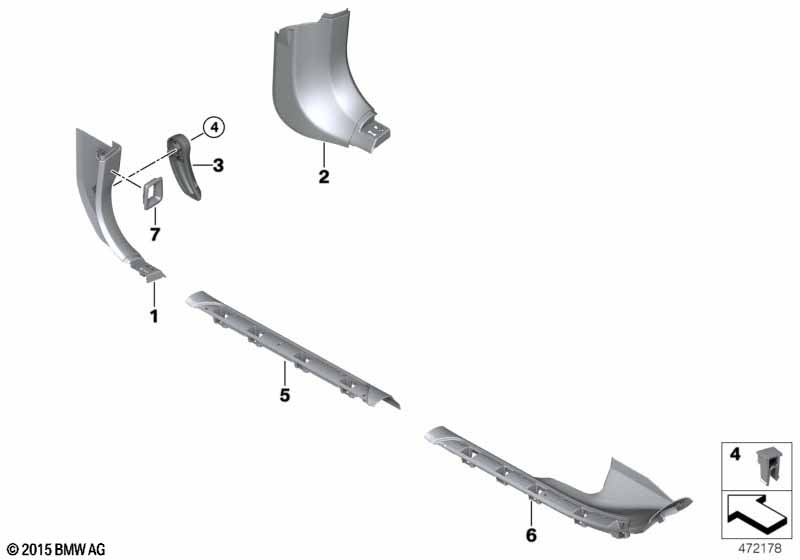 Genuine BMW 51237990263 G11 Lever F Engine Hood Mechanism CARAMEL (Inc. 730dX, 740LdX & 740Li) | ML Performance UK Car Parts
