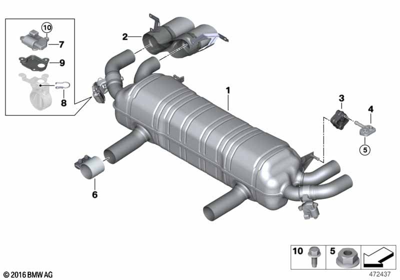 Genuine BMW 18307997286 G12 Rear Muffler ALPINA (Inc. ALPINA B7) | ML Performance UK Car Parts