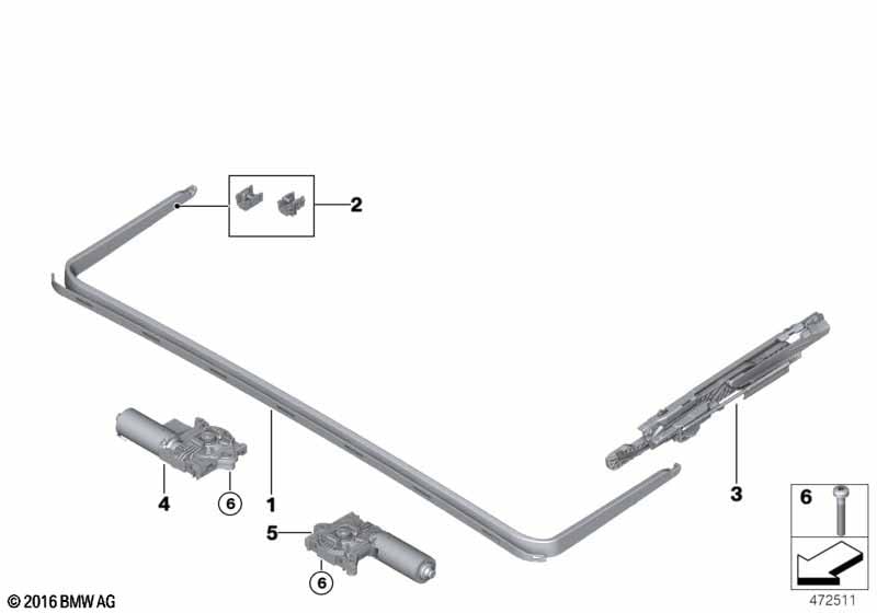 Panorama roof mounting parts