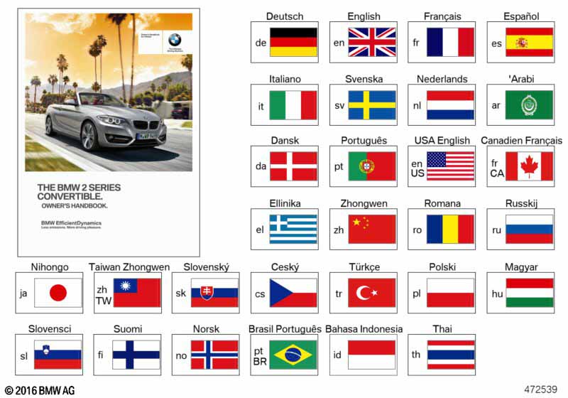 Genuine BMW 01402896216 Owner's Manual For F23 FRCA (Inc. 230i, 230iX & M240i) | ML Performance UK Car Parts