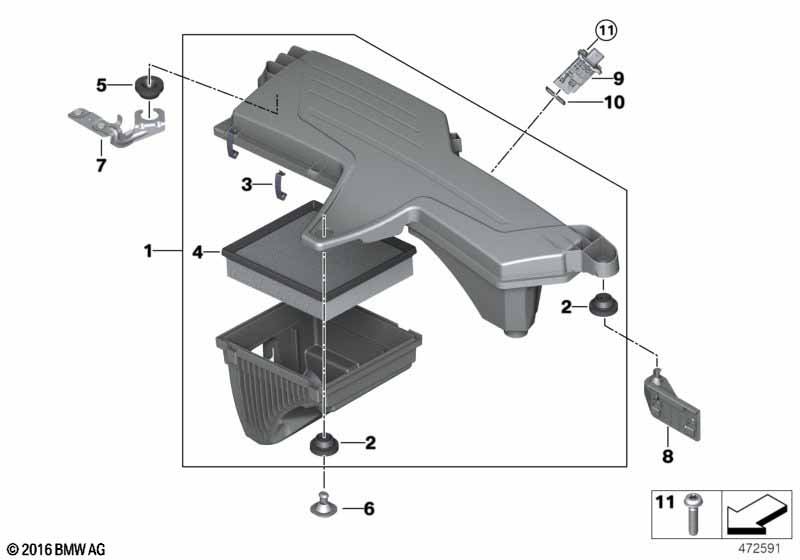 Genuine BMW 13718515794 F32 F22 F20 Bracket For Intake Silencer, Left (Inc. 218d) | ML Performance UK Car Parts