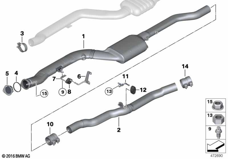 Genuine BMW 18307823923 Intermediate Pipe (Inc. 525d, 530dX & 530d) | ML Performance EU Car Parts