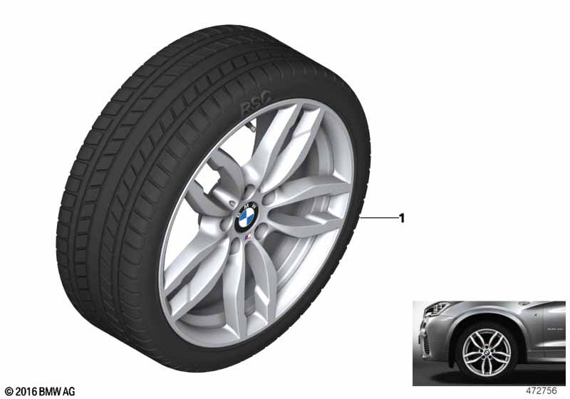 Genuine BMW 36110047990 F25 F26 Wheel&Tire Winter Ferric Grey Tpm Lc 245/45R19 102V (Inc. X4 28iX, X4 M40iX & X3 28iX) | ML Performance UK Car Parts