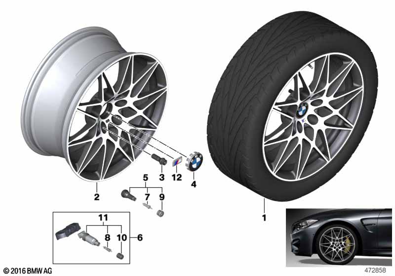 Genuine BMW 36112287500 F83 F80 Light Alloy Rim Ferricgrey 9JX20 ET:29 (Inc. M3 & M4) | ML Performance EU Car Parts