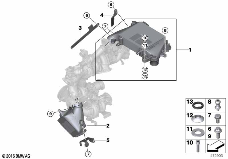 Genuine BMW 11658579198 G11 G06 G31 Support Bracket For Turbocharger (Inc. 750LdX, X5 M50dX & X7 M50dX) | ML Performance UK Car Parts
