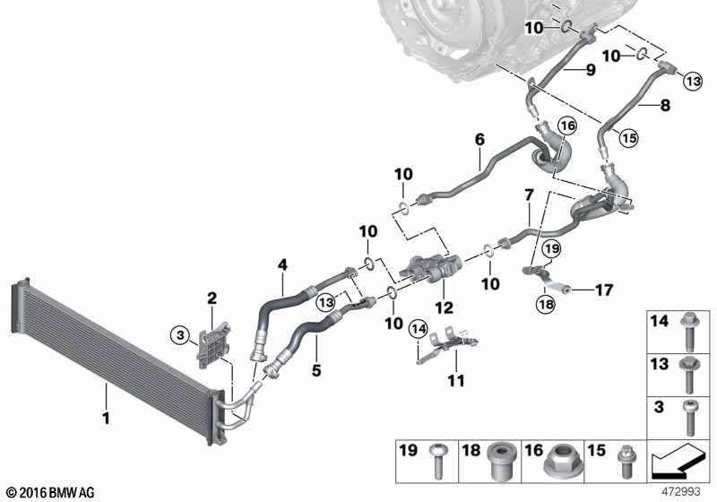 Genuine BMW 17228602391 Transmission Oil Cooler Line, Return (Inc. M760iX & M760LiX) | ML Performance EU Car Parts