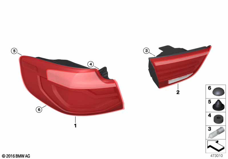 Genuine BMW 63217417471 F34 Rear Light In The Side Panel, Left (Inc. 330iX & 340iX) | ML Performance UK Car Parts