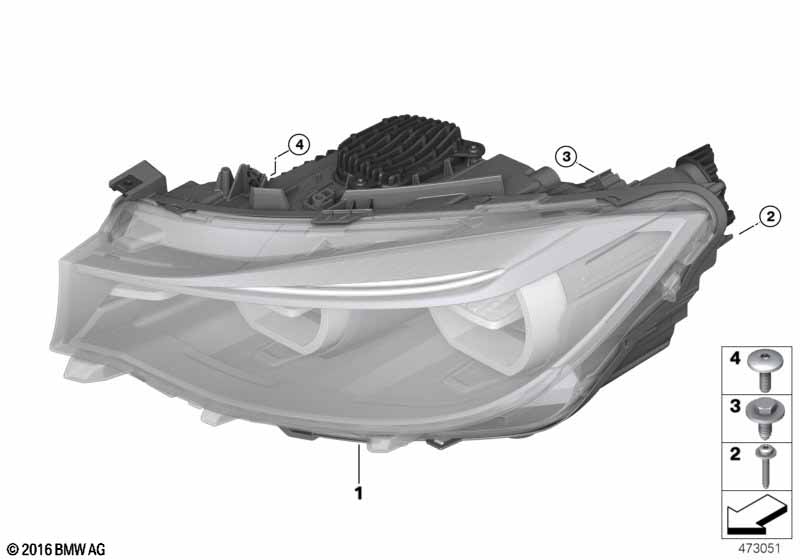 Genuine BMW 63117470418 F34 Headlight With Led Technology, Right (Inc. 330iX & 340iX) | ML Performance UK Car Parts