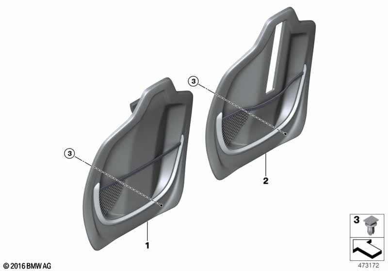 Seat, front, backrest trim covers