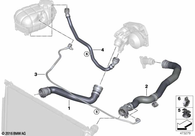 Cooling system coolant hoses