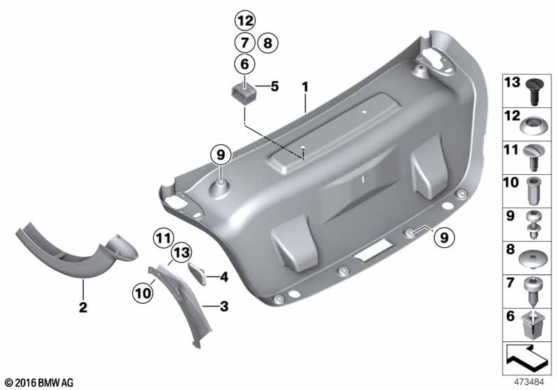 Trunk lid trim panel