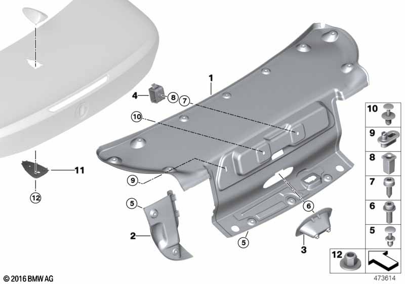Trunk lid trim panel