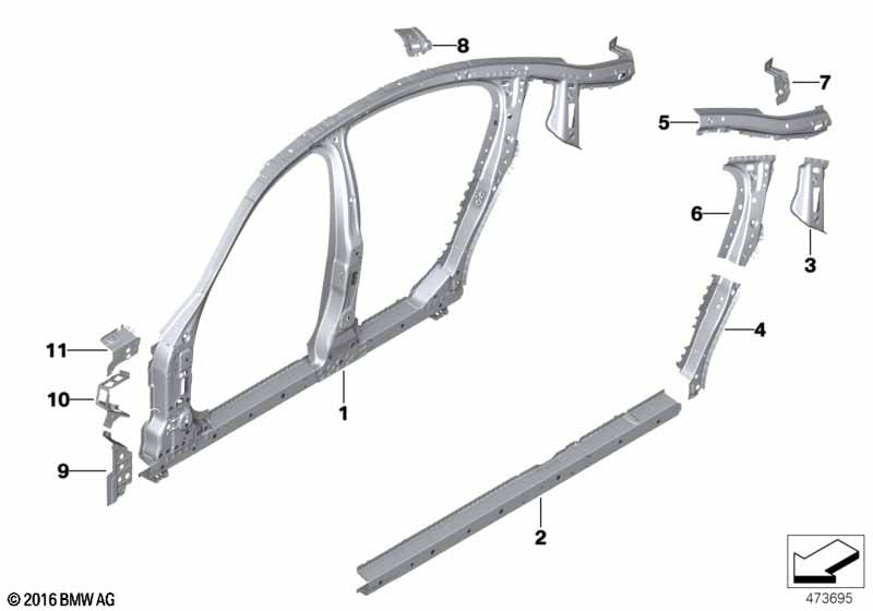 Genuine BMW 41007437478 G30 F90 G31 C-Pillar Support, Right (Inc. 520d, 520d ed & 518d) | ML Performance EU Car Parts