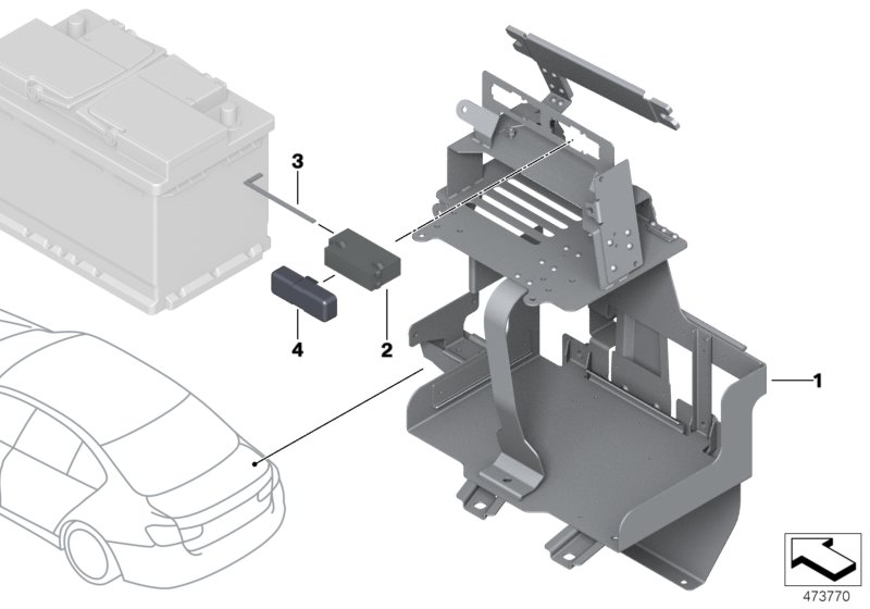 Genuine BMW 61217634245 F31 Battery Tray (Inc. 318dX, 320iX & 335iX) | ML Performance UK Car Parts