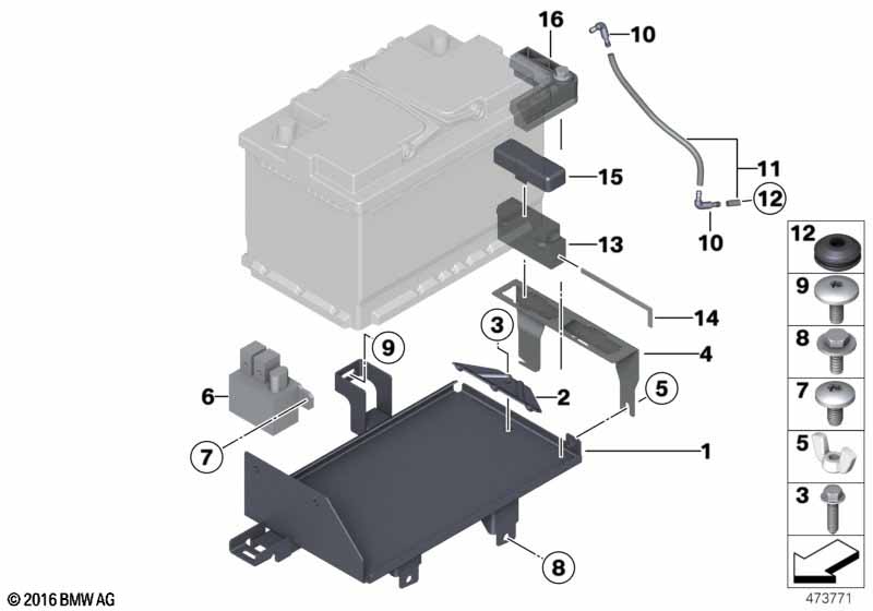 battery holder and mounting parts