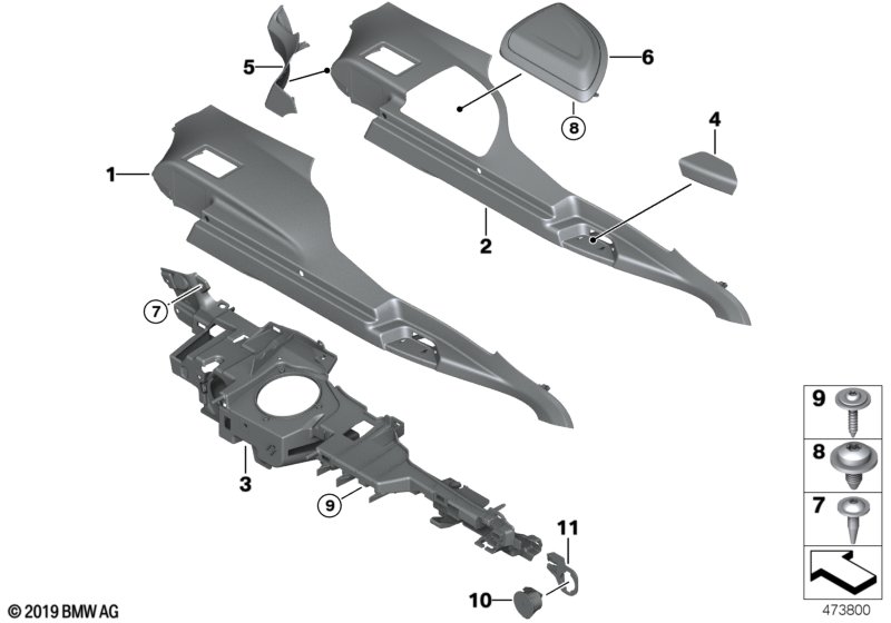 Trim cover, waist rail, trunk
