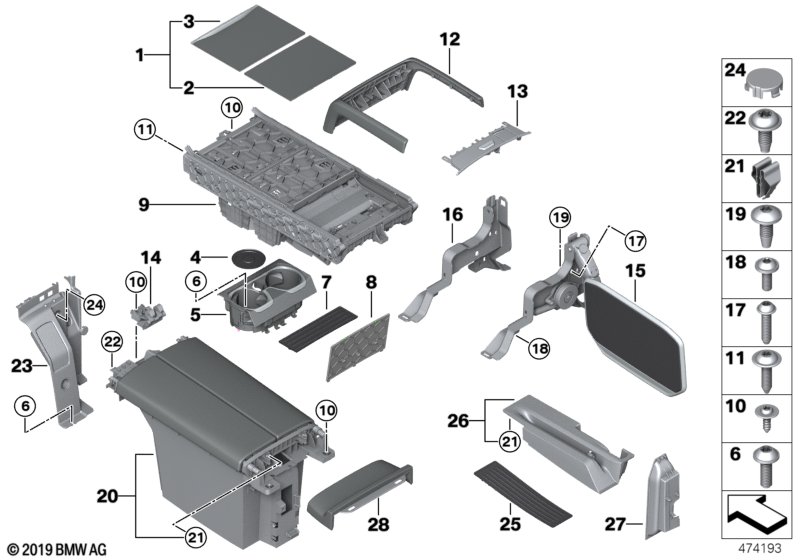 Genuine BMW 51166821294 Armrest, Rear Console CANBERRABEIGE (Inc. 750i, 750Li & 750iX) | ML Performance UK Car Parts