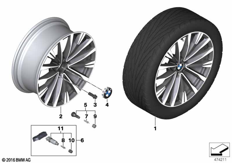 BMW LA wheel double spoke 674 - 19