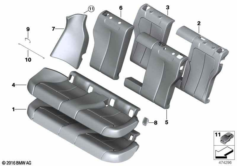 Genuine BMW 52207319662 Right Backrest Upholstery (Inc. 420d, 435iX & 430iX) | ML Performance UK Car Parts
