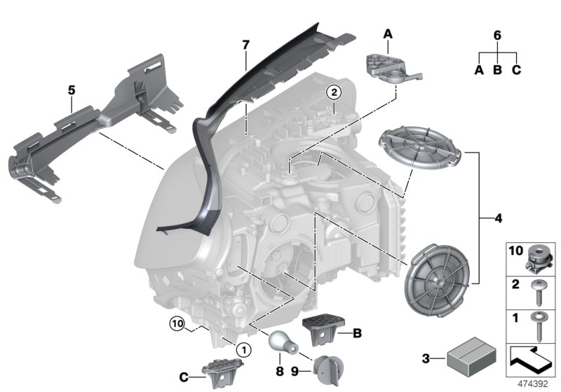 Genuine BMW 63117215278 G31 G30 F90 Bracket Headlight Right (Inc. M5) | ML Performance UK Car Parts