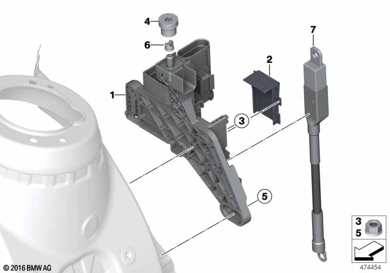 B+ terminal point, engine compartment