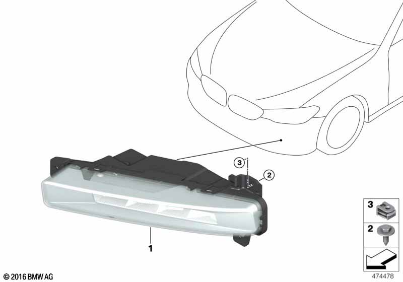 Genuine BMW 63179477172 G32 G30 G31 Front Fog Lamp, Led, Right BLENDE BLACK (Inc. 620d, 530dX & 640iX) | ML Performance EU Car Parts