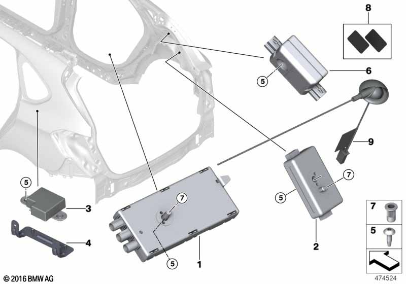 Genuine BMW 65202622361 F39 Antenna Amplifier Am/Fm AM/FM1/FM2/ DAB (Inc. X2) | ML Performance EU Car Parts