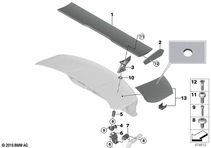 Genuine BMW 51628065379 F82 BMW Rear Wing GTS (Inc. M4 GTS & M235i Racing) | ML Performance UK Car Parts