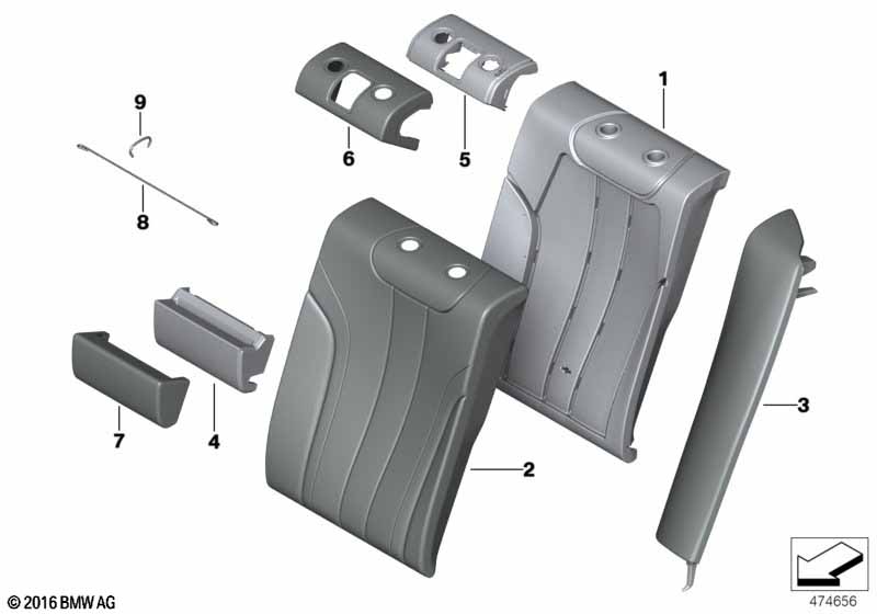 Genuine BMW 52207453658 G30 Cover, Backrest, Center, Leather, Lower LCSW SCHWARZ (Inc. 520d ed, M550dX & M550iX) | ML Performance UK Car Parts