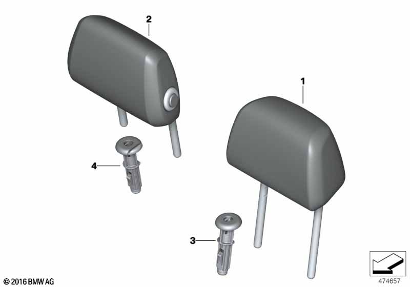 Genuine BMW 52207452209 G30 G31 Headrest, Center, Leather LCTJ NACHTBLAU (Inc. 518d, 540i & 520i) | ML Performance EU Car Parts