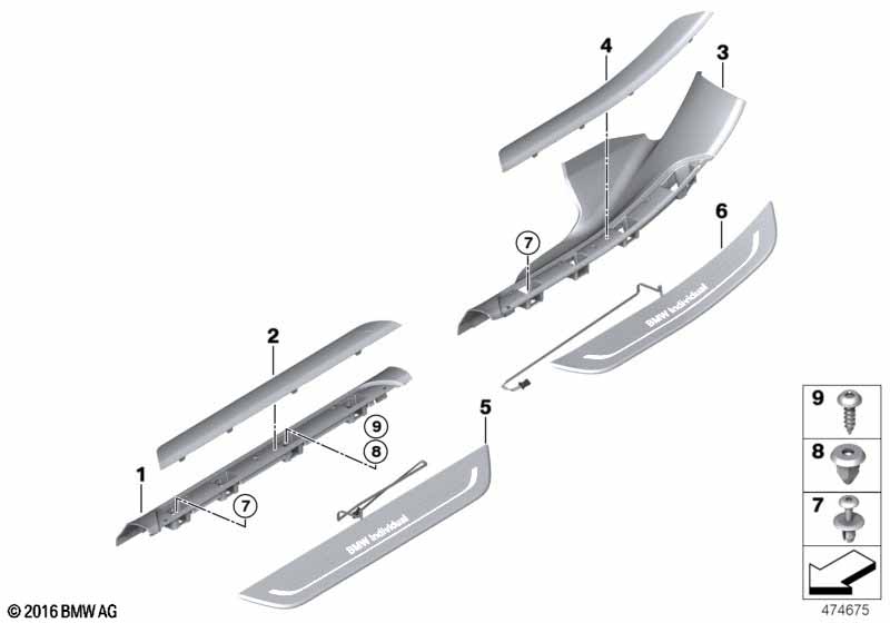 Genuine BMW 51477407306 G11 G12 Cover Molding, Sill, Rear Inner Right CANBERRABEIGE (Inc. 730LdX, 750Li & Alpina B7) | ML Performance UK Car Parts