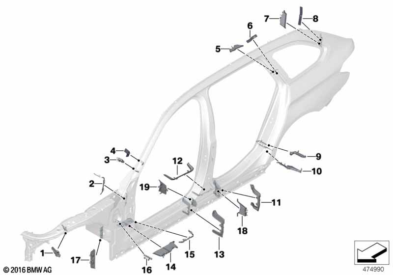 Cavity shielding, side frame