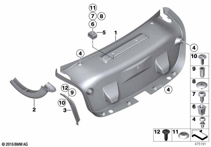 Trunk lid trim panel
