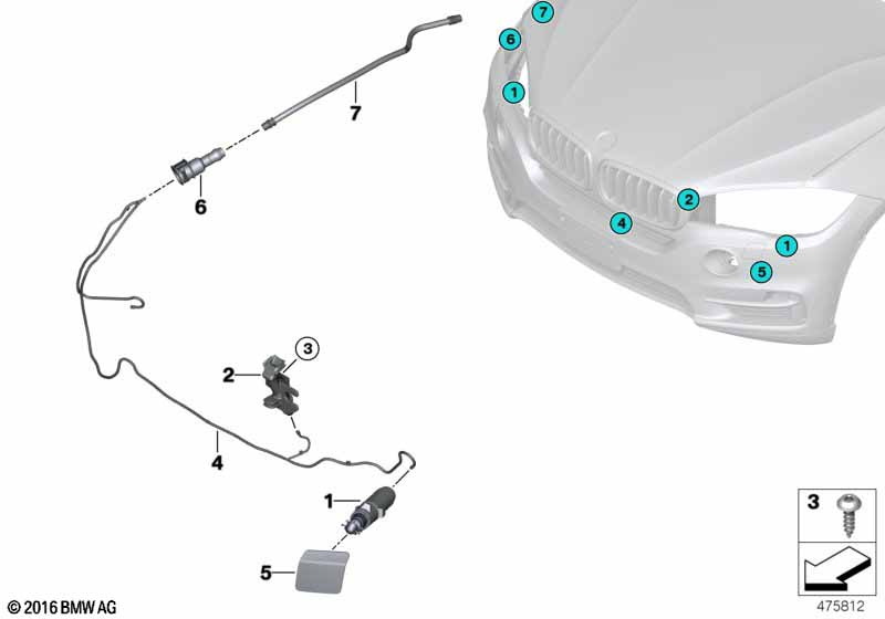 Genuine BMW 61677327508 F15 F16 Hose Line, Headlight Cleaning Syste (Inc. X6 40dX, X5 35iX & X5 30dX) | ML Performance EU Car Parts