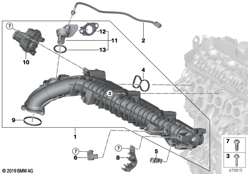 Genuine BMW 11618477030 Intake Manifold Agr With Flap Control | ML Performance UK Car Parts