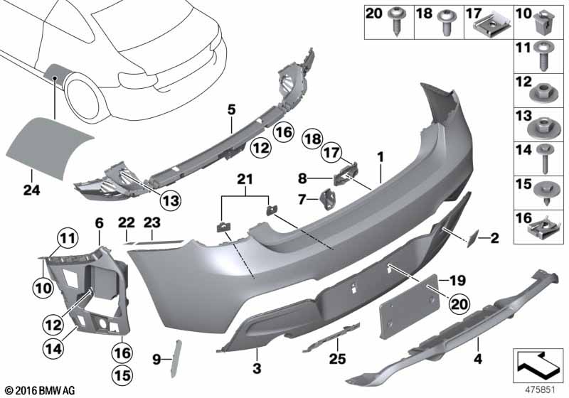 Genuine BMW 51128054058 F22 F20 F21 Cover -M- (Inc. 125i, M135i & 118dX) | ML Performance UK Car Parts